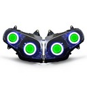 050 Fully Headlamp Fit Honda F6B 2013 2014 2015 2016 Led Angel Eyes Hid Green Kit